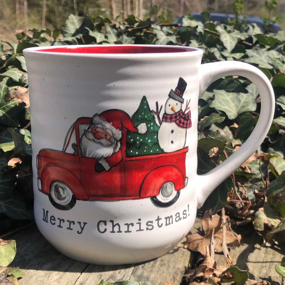 Merry Christmas Red Truck Ceramic Mug